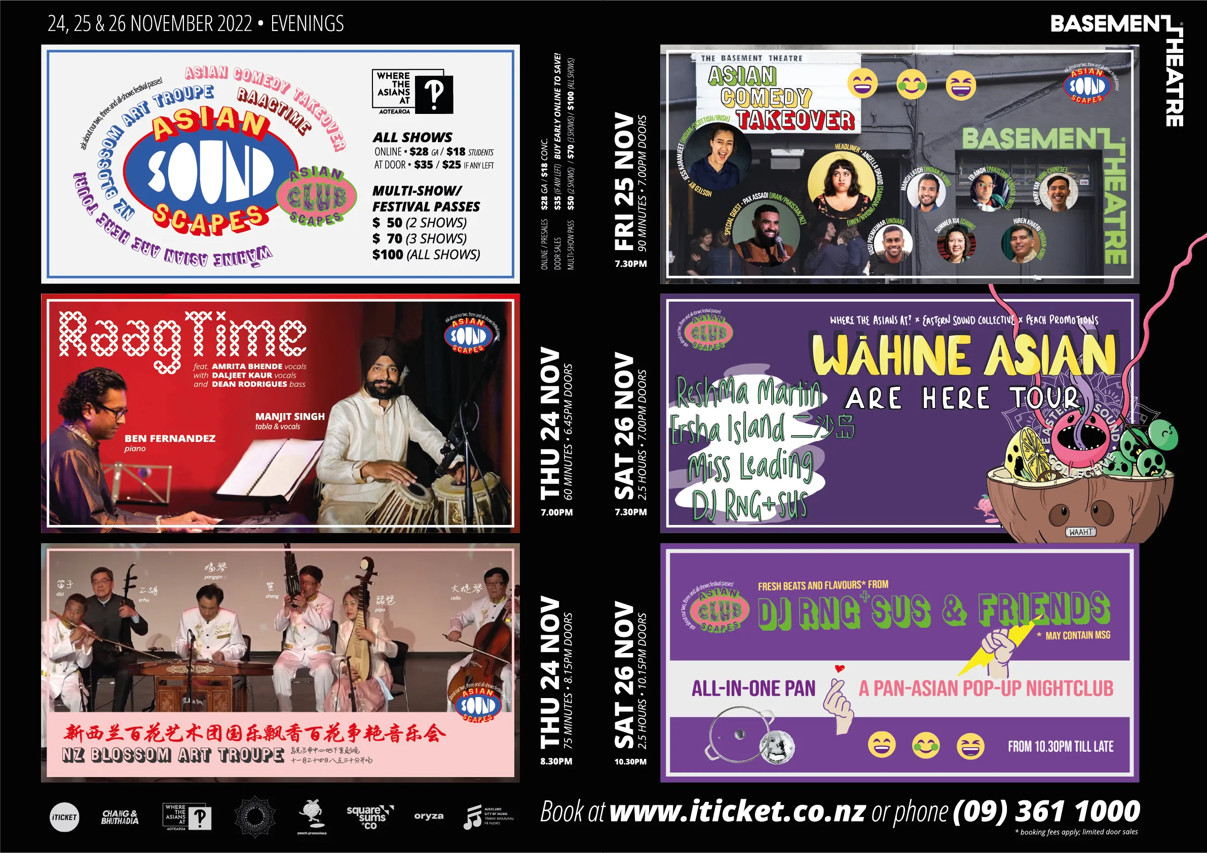 Edition 2 season media sheet — all six shows with dates, times and prices