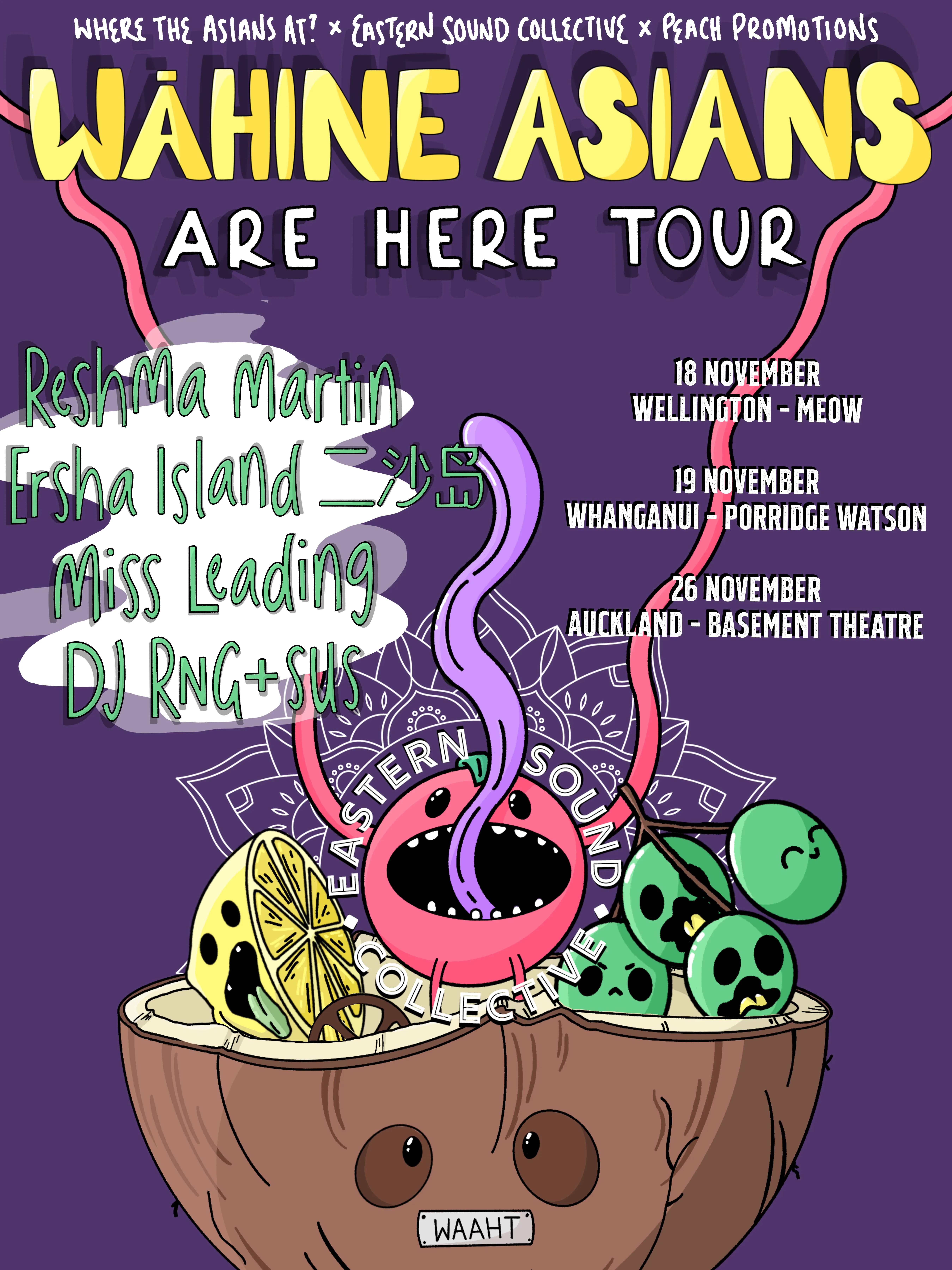 Wāhine Asian Are Here Tour poster