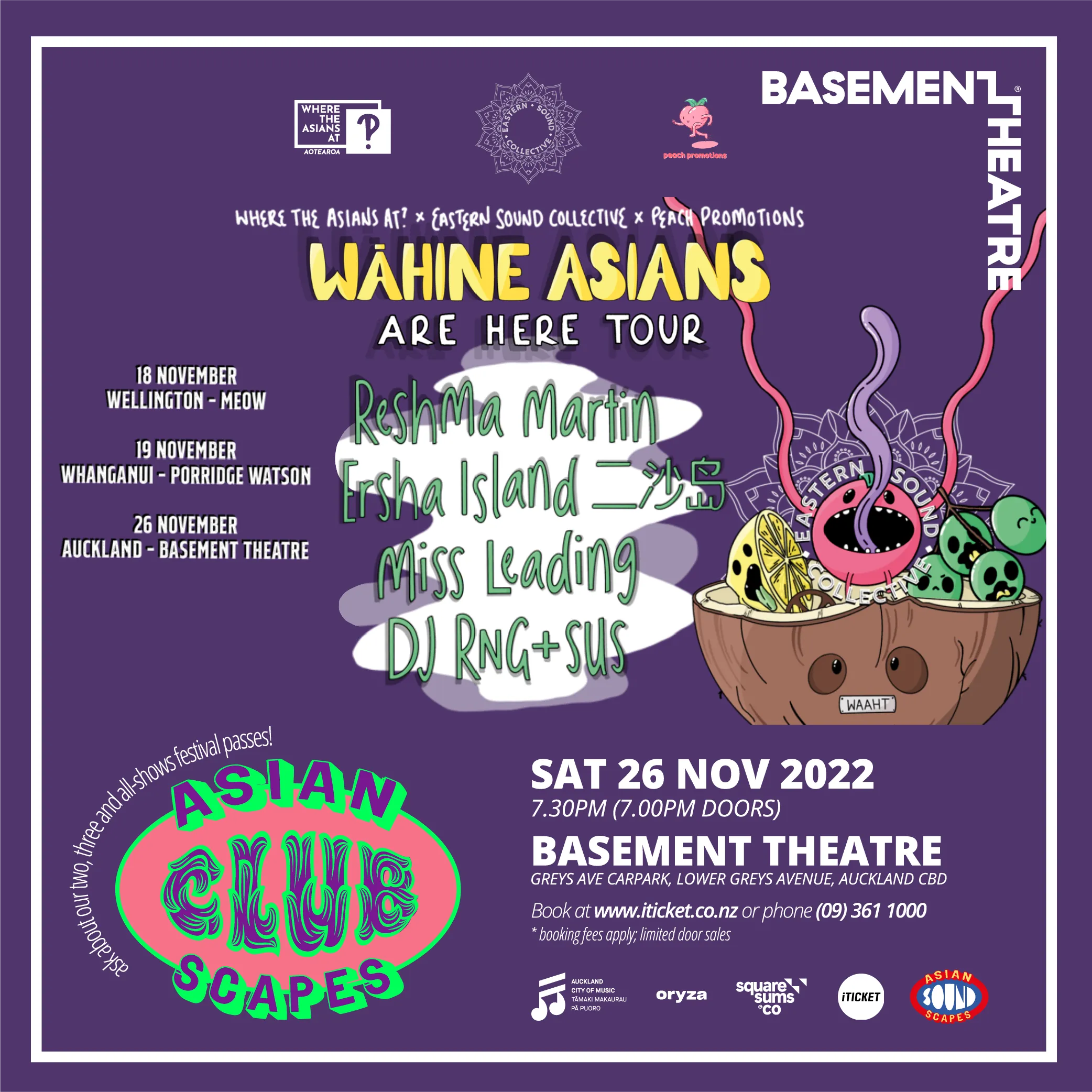 Wāhine Asian Are Here Tour show tile — Sat 26 Nov 2022